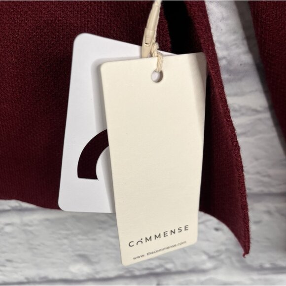 COMMENSE Women's Wine V-Neck Cardigan Hook/Eye Sweater NWT XS - Picture 5 of 6